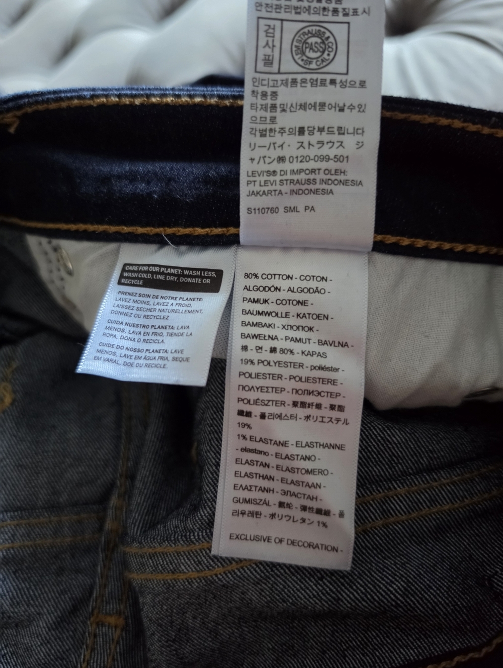 Levi's 721 High Rise Skinny Jeans Cast Shadows Dark Wash Blue Sz 33x30 - Picture 10 of 11